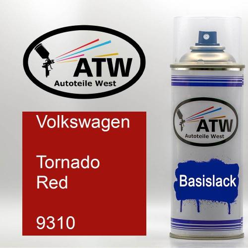 Volkswagen, Tornado Red, 9310: 400ml Sprühdose, von ATW Autoteile West.